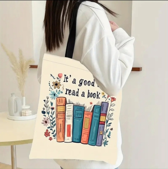 New! "Good Day to Read" Tote Bag: Your Everyday Carry-All! - Picture 5 of 8